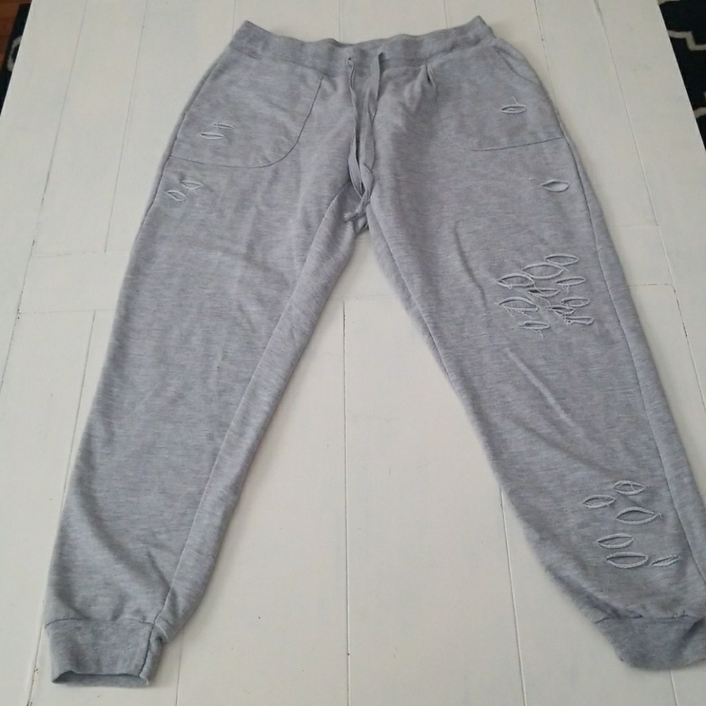 Gray sweatpants